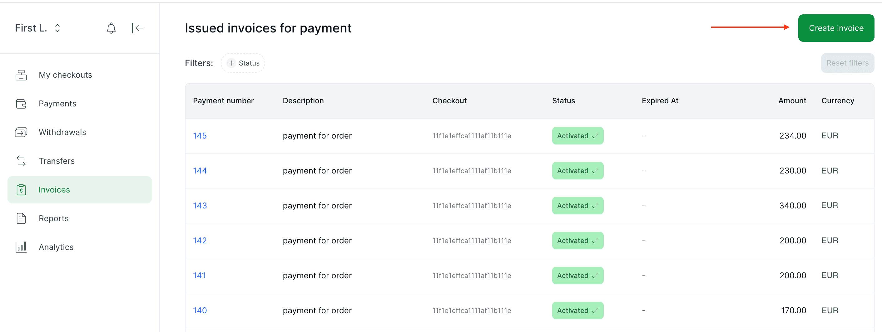 Generate payment form