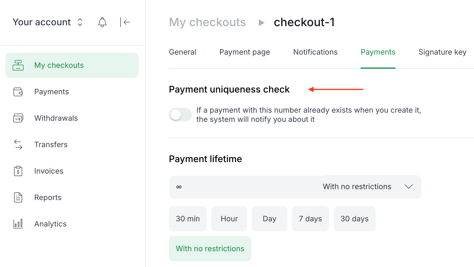 Payment Uniqueness Check
