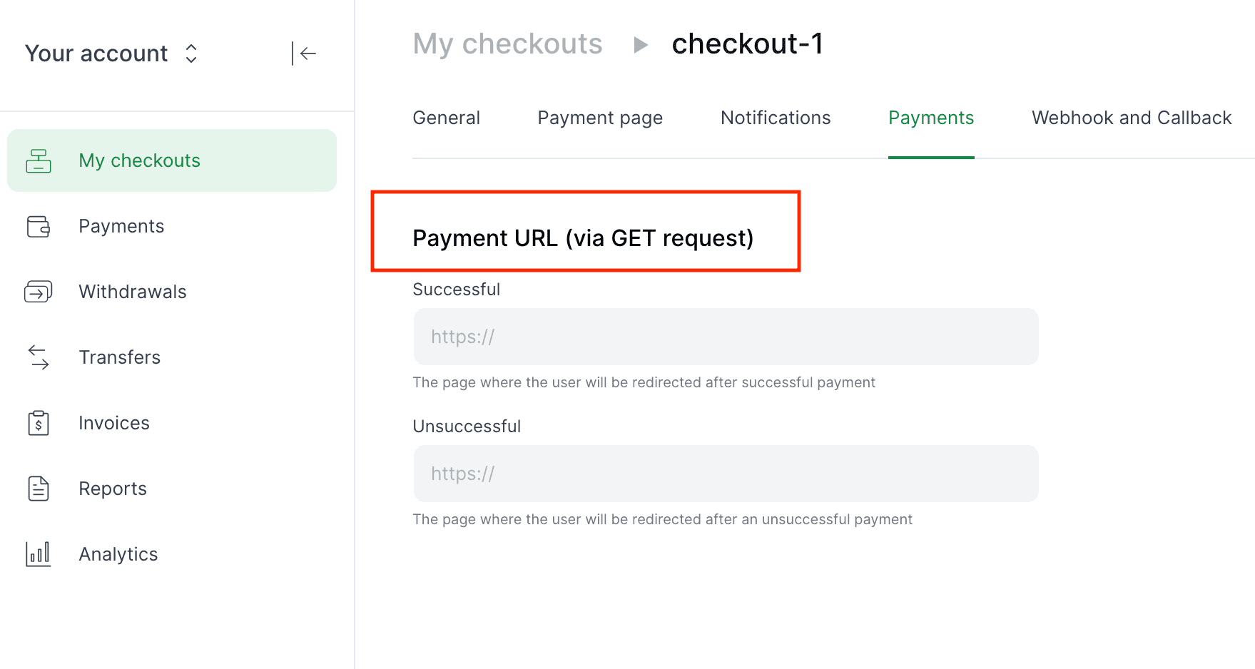 Configuring URLs for redirection