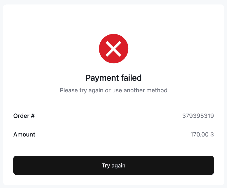 The try again button